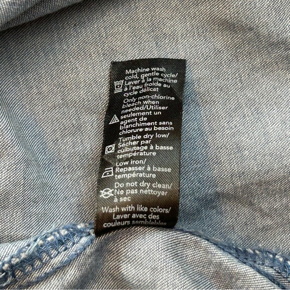 George Cotton Blend Chambray Dress Sz L EUC - Picture 7 of 7